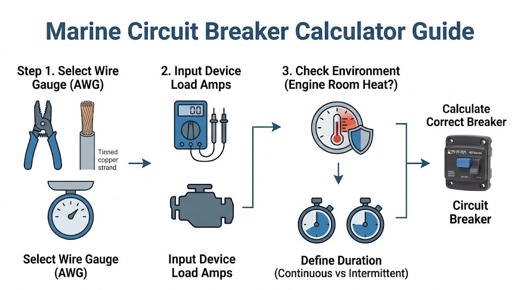 How to use the Marine Circuit Breaker Size Calculator